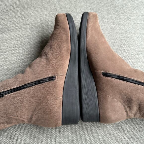 Aquitaine Boot Bella Leather Grey Nubuck Double Side Zip Comfort Casual 7-7.5 - Picture 5 of 11